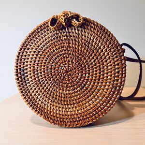 Round woven Boho Crossbody Handbag